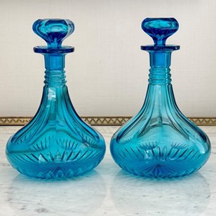 Rare Pair Of Aqua Blue Victorian Sh...