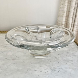 Large Modernist Crystal Bowl By Gui...