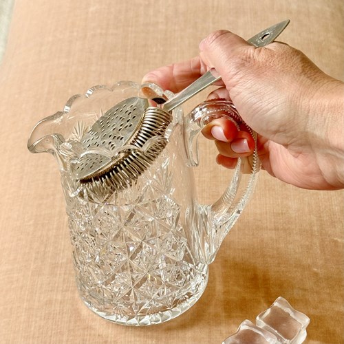 English Silver Plated Cocktail Bar Strainer C1930