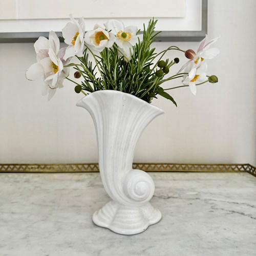 Creamware Scroll Shell Mantle Vase