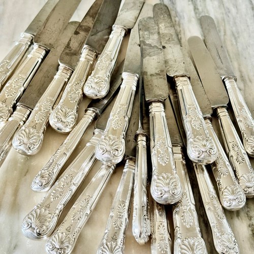 20 Irish Silver Knives With Original Steel Blades