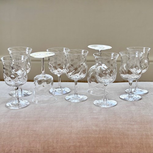 C1880 James Powell Whitefriars Wrythen & Pinched Glasses