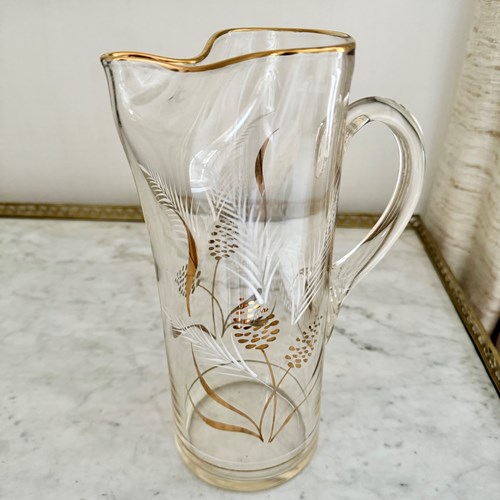 Gold & Enamel Hand Painted Cocktail Lemonade Jug