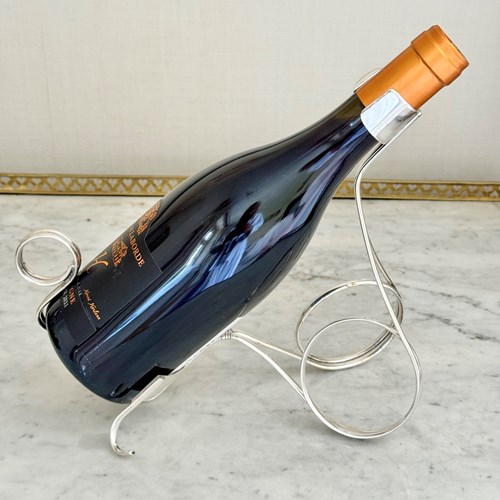 French Silver Plated Wine Bottle Cradle