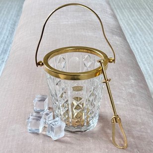 Val Saint Lambert Crystal & Gold Pl...