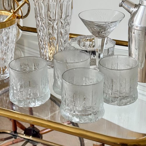 Four Scandinavian Glass Whiskey Tumblers C1970