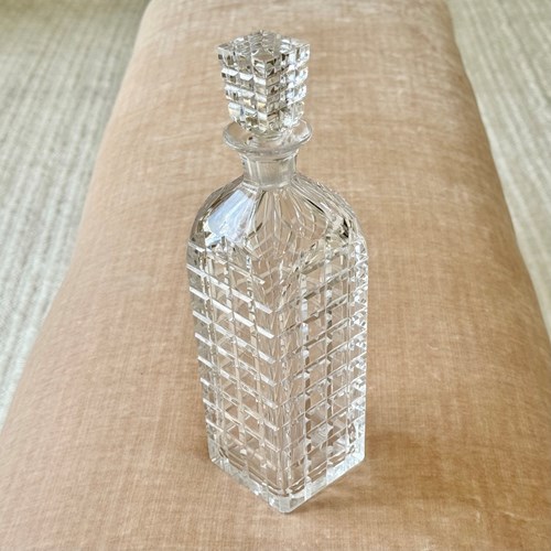 Superb Square Cut Lead Crystal Decanter C.1970