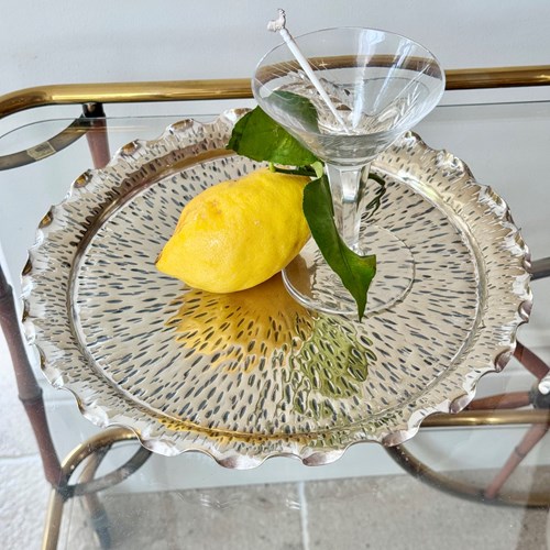 Hukin & Heath Ruffle Rim Round Drinks Serving Tray