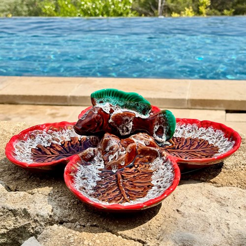 Chic French Ceramic Hors D’Oevres Serving Dish From Vallauris