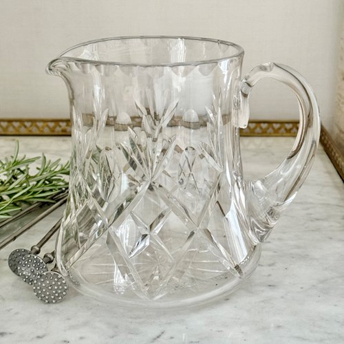 Classic English Cut Crystal Cocktail Mixing Jug C1950