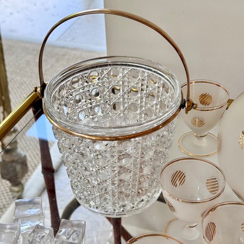 Antique Baccarat Glass & Gilt Ice Bucket C1930s