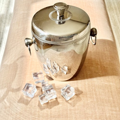 French Polished Chrome Thermal Ice Bucket Circa 1960