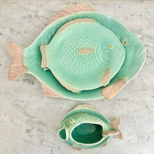 Art Deco Fish Serving Plate Set By Sorter & Sons Ltd 1930S