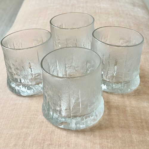Four Scandinavian Glass Whiskey Tumblers C1970