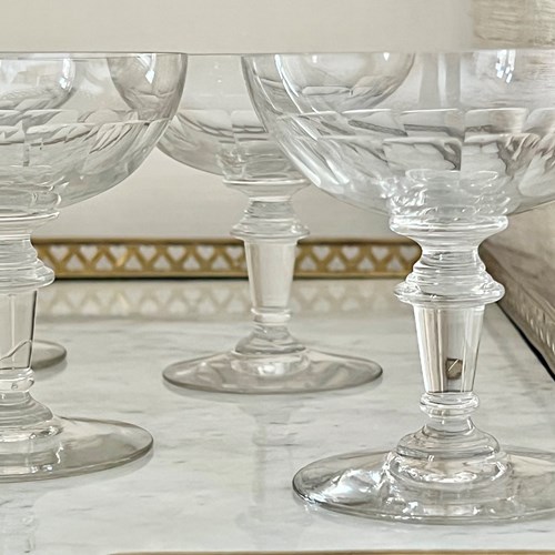 Superb Set Of 10 Vintage Baccarat Champagne Coupes