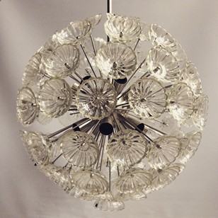 Floral Glass Vintage Sputnik Chandelier