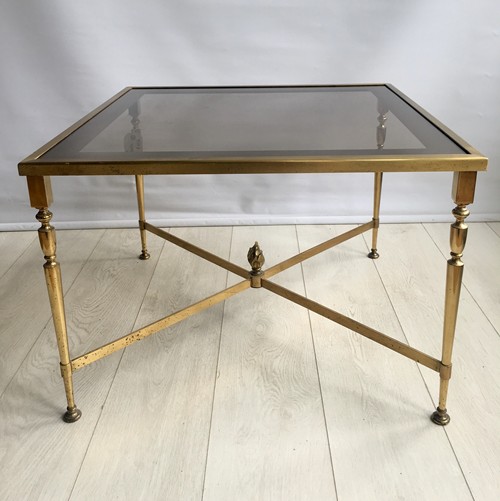 Vintage French Brass & Gilt Metal Coffee Table
