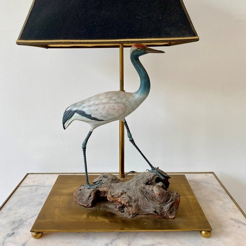 Vintage French Bird Table Lamp