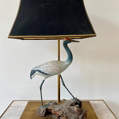 Vintage French Bird Table Lamp