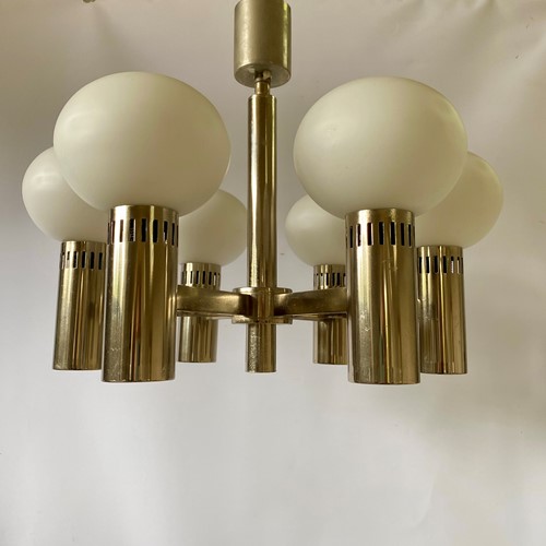 Stilnovo Style Vintage Glass Globe Chandelier 
