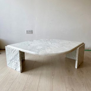 Vintage Italian Carrara Marble Coff...