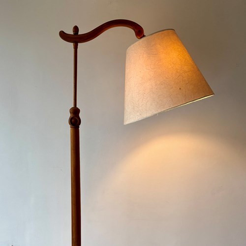 Mid-Century French Oak Floor Lamp 