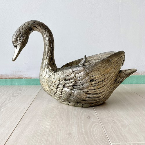 Vintage Swan Ice Bucket By Mauro Manetti