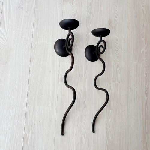 Pair Of French Iron Candle Sconces (2)