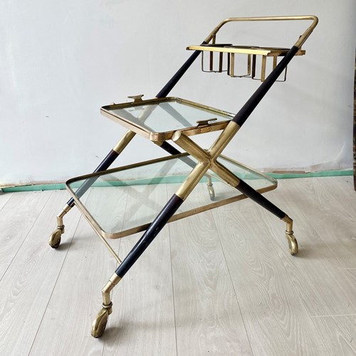 Mid Century Italian Cesare Lacca Brass Trolley