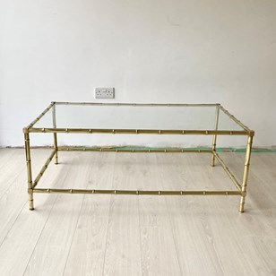 Vintage French Faux Bamboo Brass Co...