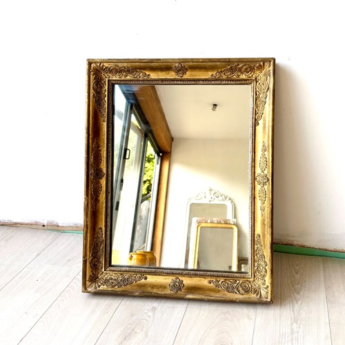 Small Antique French Gilt Mirror 