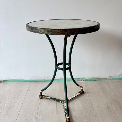 Vintage French Marble Bistro Gueridon Table