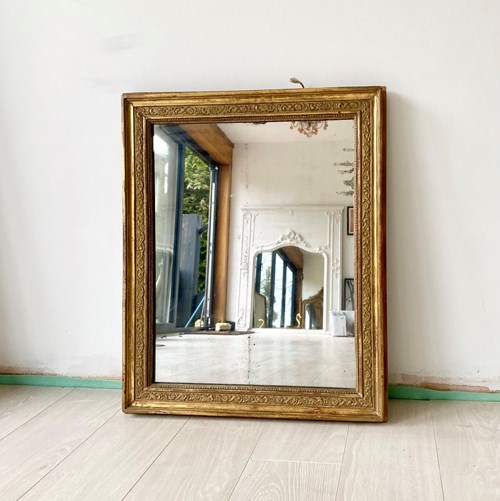 Small Antique French Gilt Mirror