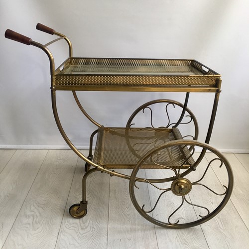 Midcentury Brass Bar Cart By Josef Frank 