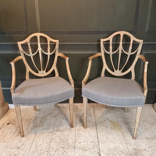 A Pair Of Shield Back Armchairs