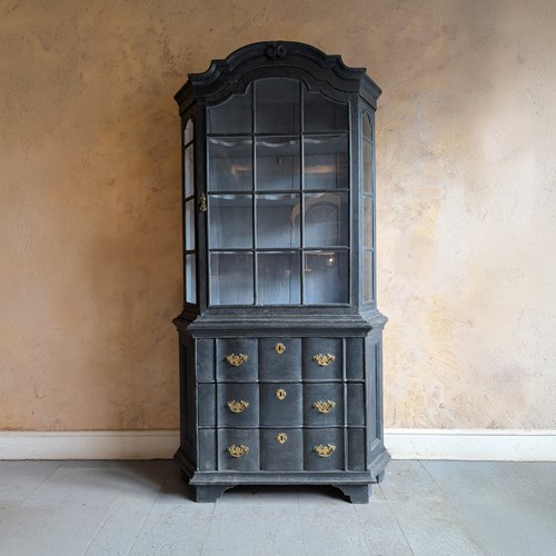 Antique Painted Dutch Vitrine