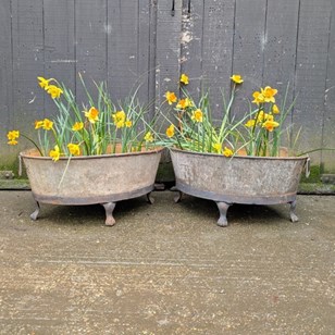A Pair Of Oval Garden Planters