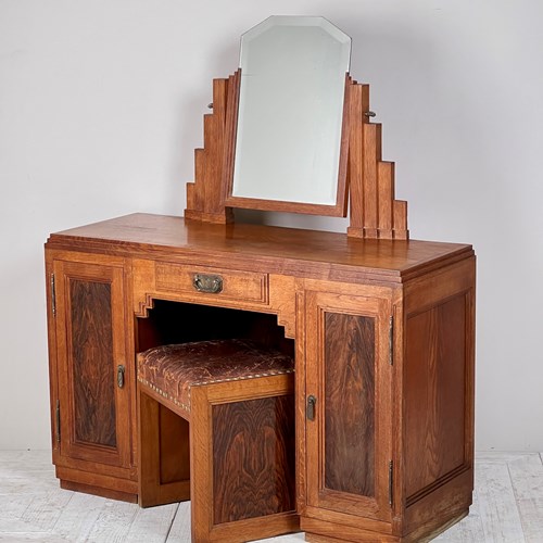 French Art Deco Dressing Table And Stool