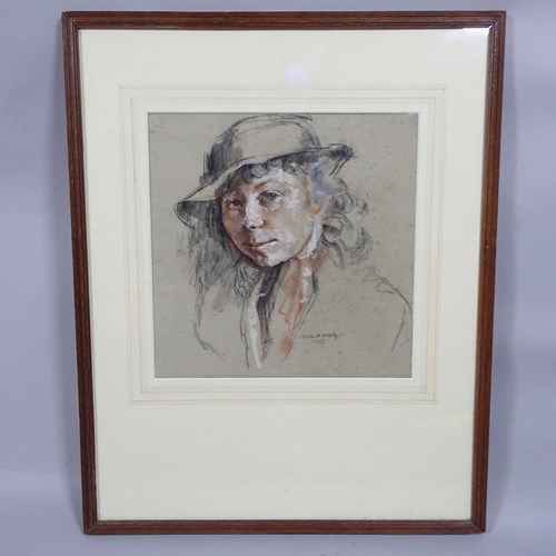 Framed Portrait In Pastels Signed And Dated 1939
