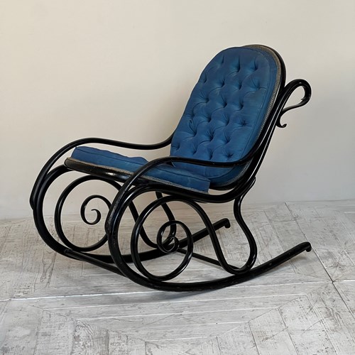 A Small Victorian Ebonised Bentwood Rocking Chair