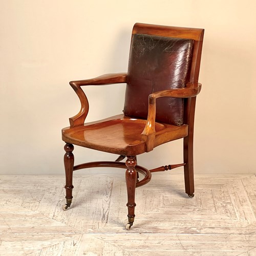 C19th Mahogany Library Or Desk Chair By Heals Of London