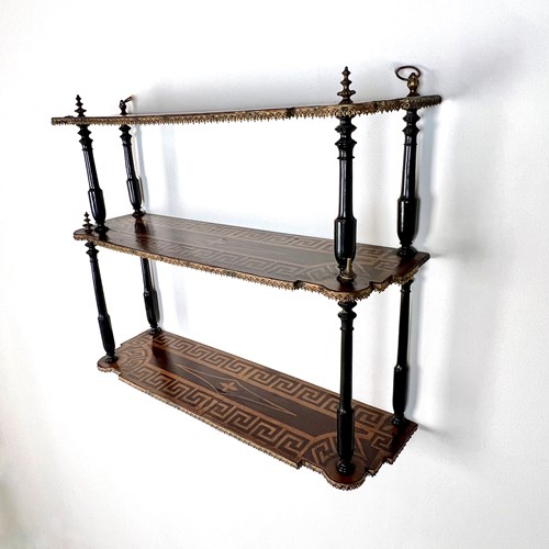 A Set Of 19Th Century Hanging Parquetry Wall Shelves