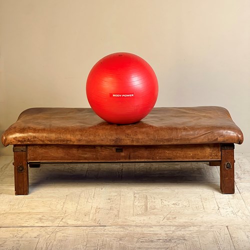 A Large 1930/40'S Leather Pommel Coffee Table Stool