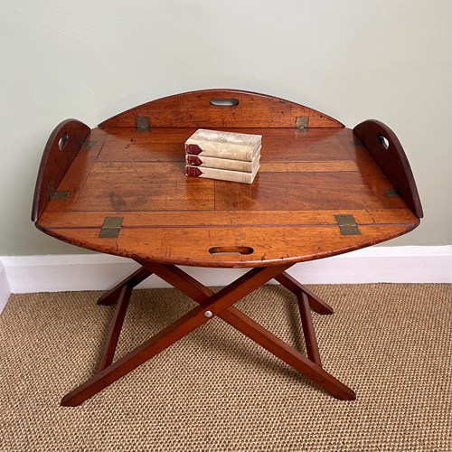 A C19th Mahogany Campaign Butlers Tray Table By Army & Navy CSL 