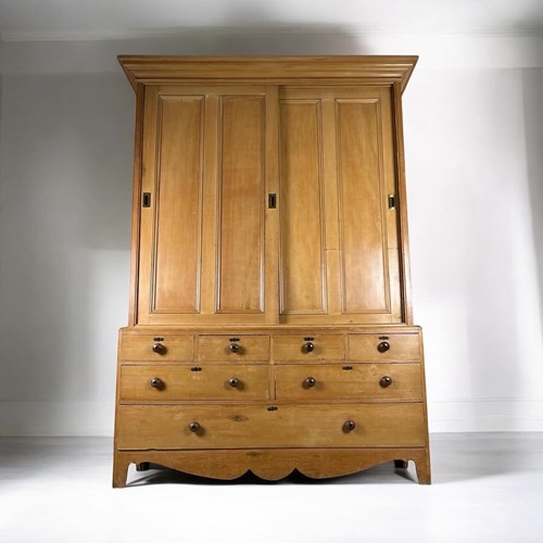A Victorian Pine Estate Housekeeper’S Cupboard Of Grand Proportions