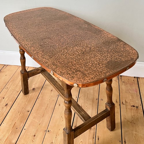 Midcentury Copper Topped Table