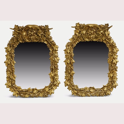 A Pair Of C19th Gilt Composite Wall Mirrors