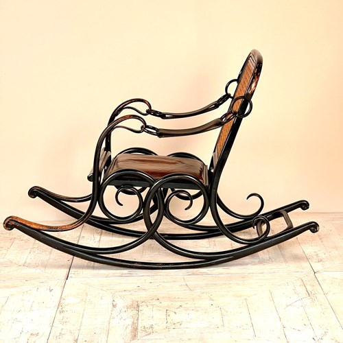 A Rare Thonet Number 3 Bentwood Rocking Chair