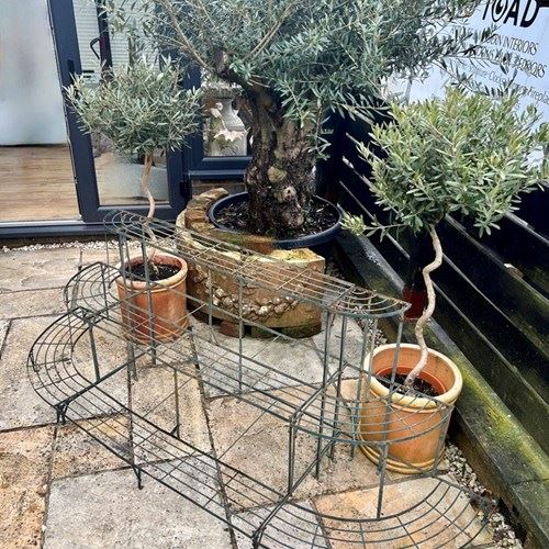 Large Vintage French Painted Iron Plant Stand
