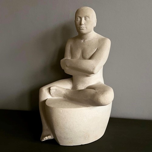 Carved Portland Stone Sculpture By Andre Wallace